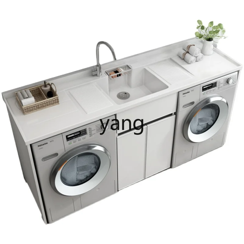 

CX Space Aluminum Modern Balcony Combination Laundry Cabinet Double Washing Machine Cabinet Dryer