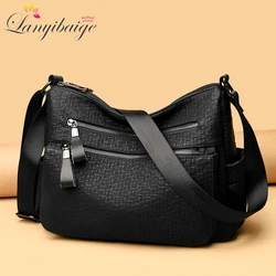 2023 New Women's Soft PU Leather Shoulder Bags High Quality Luxury Designer Large Capacity Multiple Pockets  Crossbody Shoulder