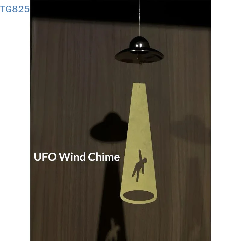 【AN】Creative UFO Alien Abduction Wind Chime With Shadow Effect And Glowing Design For Home Balcony Patio Decor Space Fans Gifts
