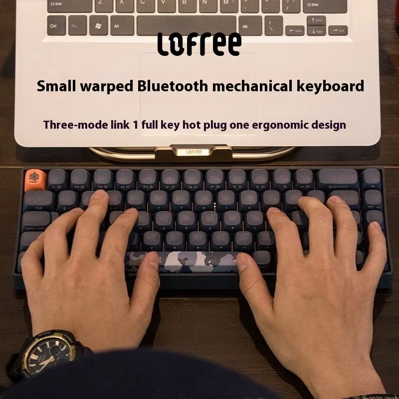 LOFREE 68 Keys Tri-Mode Wireless Mechanical Keyboard Hot-Swappable  Pro Yellow Switch PBT Keycaps for PC Mac iPad Gaming Office