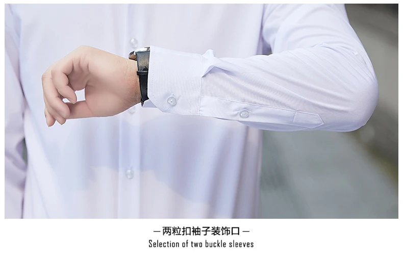 New Plus Size Men Solid Color Business Shirts Fashion Classic Basic Casual Slim White Long Sleeve Formal Shirt Man Brand Clothes view 6