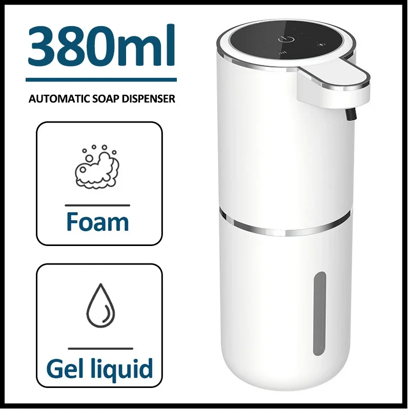 380ml Automatic Soap Dispenser Foam/Gel USB Charging Touchless Smart Infrared Sensor Liquid Soap Dispensers 4-Gears Hand Washer