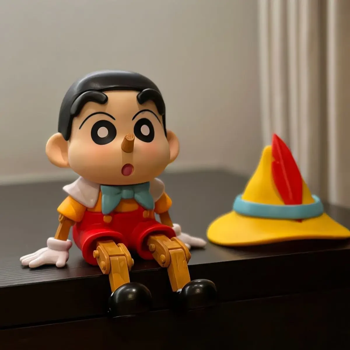 Shin-Chan Figura Ornamento para Meninos, Coleção Action Model, Anime Cosplay, Pinóquio, Blockhead, Crayon, Presentes de Aniversário