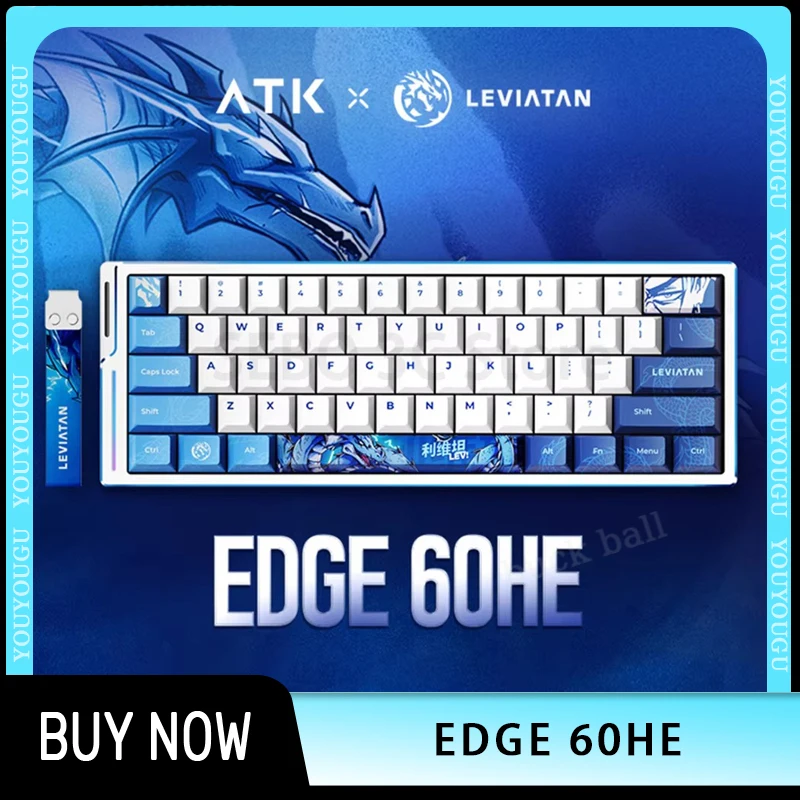 

Atk Leviatan Edge 60he Gamer Механические клавиатуры Магнитный переключатель Проводной 8000 Гц Офисные клавиатуры из алюминиевого сплава Custom Valorant