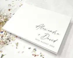 Personalized Wedding Guestbook, Personalized, White Simple Style