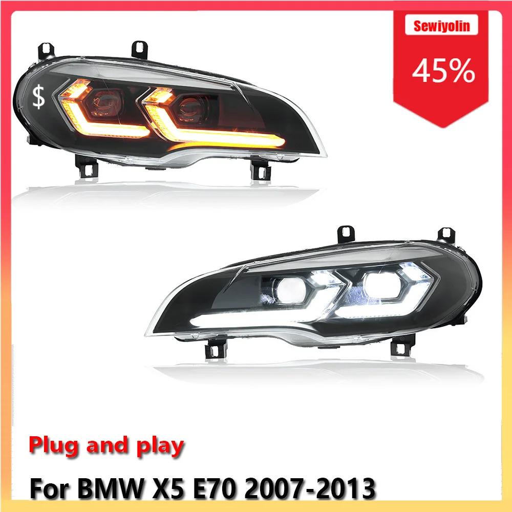 

Автомобильные светодиодные задние фонари, детали для BMW X5 E70 2007-2013, авто противотуманные DRL, стоп-сигнал, указатель поворота, Plug and Play