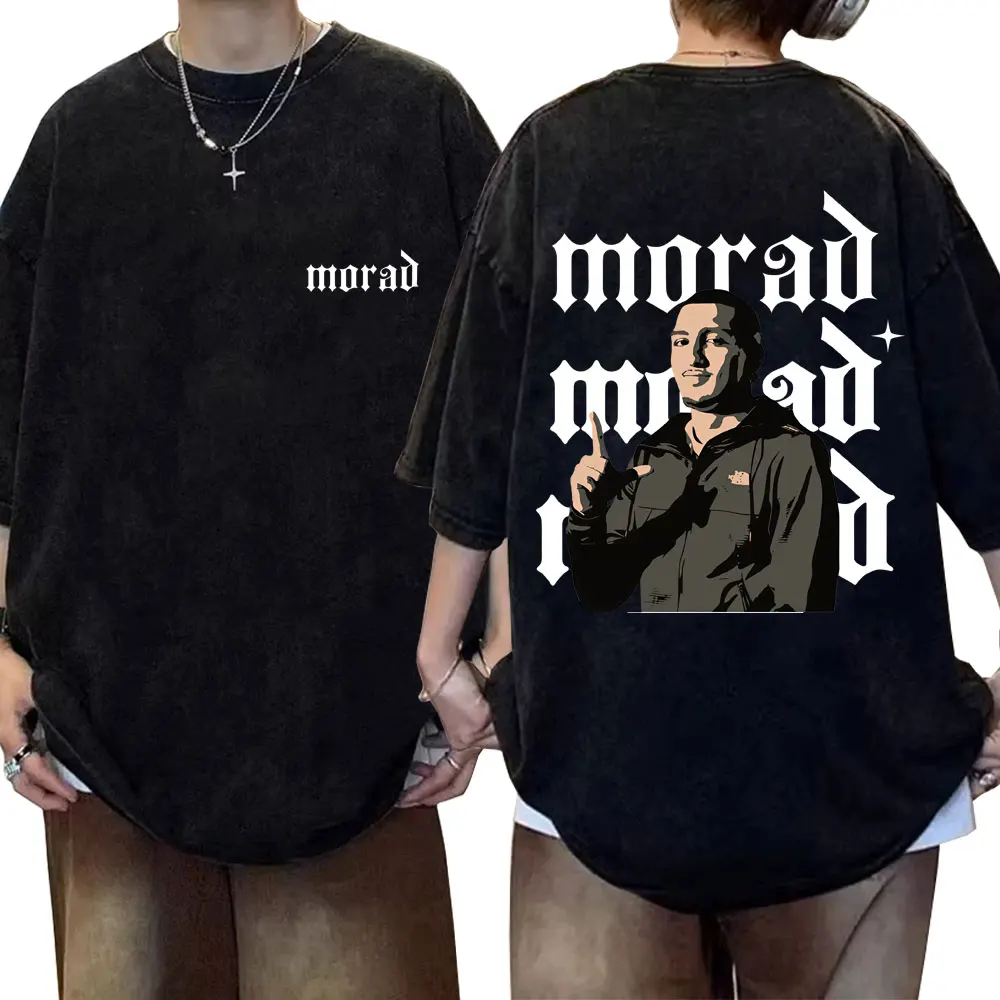 

Washed Vintage Rapper Morad MDLR Graphic T Shirt Men Women Fashion Hip Hop Short Sleeve T-shirts Male Loose Oversized Streetwear