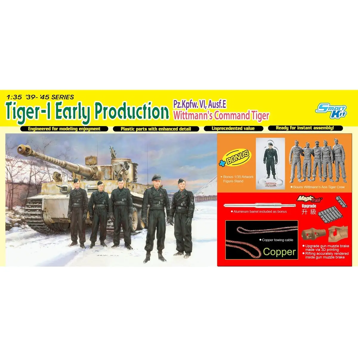 

DRAGON 6730 1/35 Tiger-1 Early Production Pz.Kpfw.VI,Ausf.E - Scale Model Kit