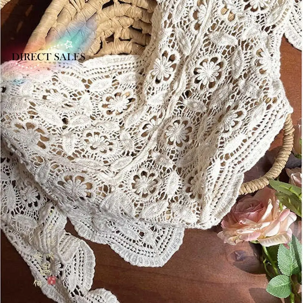 

Elegant Fake Collar Lace Shawl Cape White Flower Scarves Wraps Korean Style Lace Triangle Scarf Summer