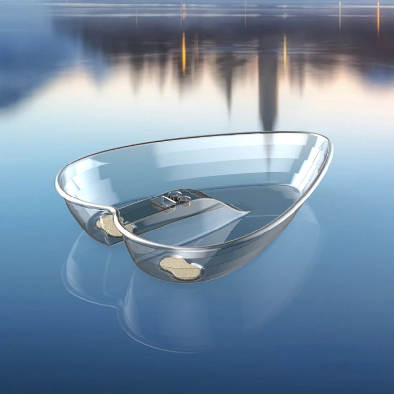 

Transparent Boat Heart-Shaped Glass Lying Boat Crystal Ship Water Lying Bed Boat Wedding Photography Props