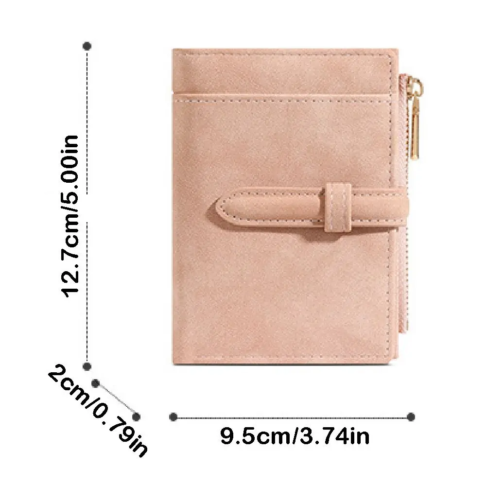 Large Capacity PU Women's Wallet Multi-Cards Slot 2 Folds Mini Coin Pocket Portable Korea Style Zipper Coin Purse Unisex