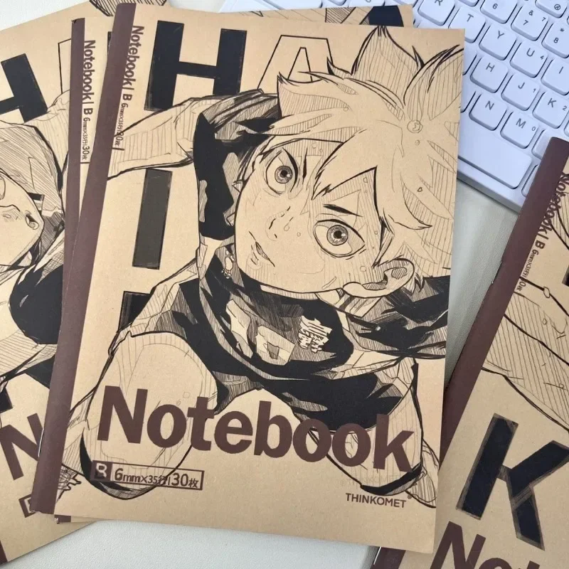 Shoyo Hinata Tobio Kageyama Kei Tsukishima Kotaro Bokuto Anime Popular cuadernos de papel Kraft amigables a mano papelería para estudiantes