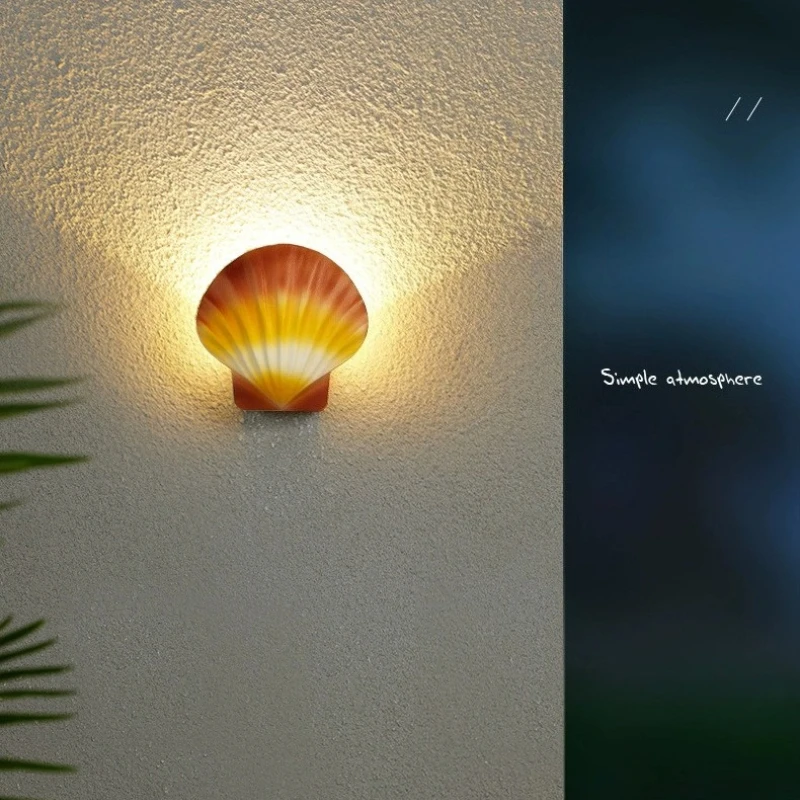 Modern Simplicity Shell Wall Lamps Nordic Entrance Outdoor Lighting Bedroom Bedside Bathroom Wall Light Pastoral Leisure Feeling