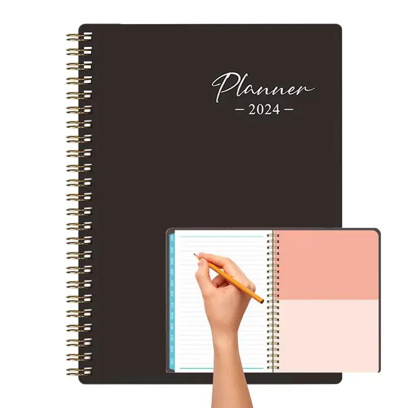 Coil Planner 2024 Coil Diary Books Hard Cover 2024 Planner Wirebound Weekly And Monthly Planner Spiral Bound Organizer Notebook