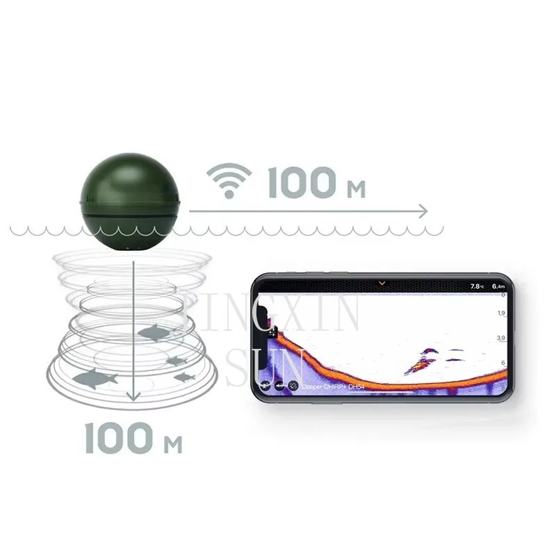 Nuevo Deeper Chirp + 2,0 Sonar portátil buscador de peces sistema de posicionamiento Global buscador de peces inteligente cebo barco buscador de peces