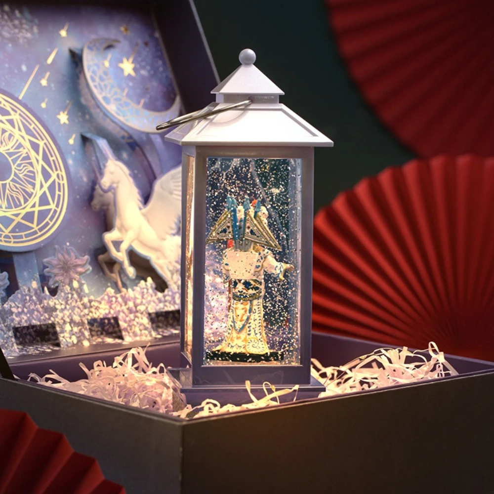Traditional Chinese Wind-driven Snowflake Ball Music Box LED Wind Lights Decoration Home Ornaments Holiday Night Lights Gifts