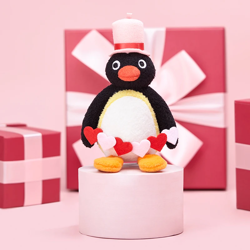 Pingu 펭귄 인형 심장 박동 여자 친구에게 발렌타인 데이 선물 여자 커플 인형 펜던트 Collction 선물 어린이를위한 귀여운