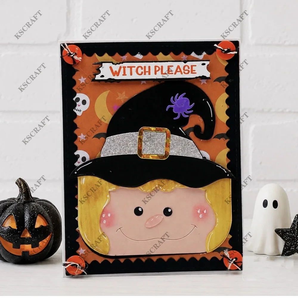 KSCRAFT Witch Bag Topper Cutting Dies Stencils for DIY Scrapbooking Decorative Embossing DIY Paper Cards