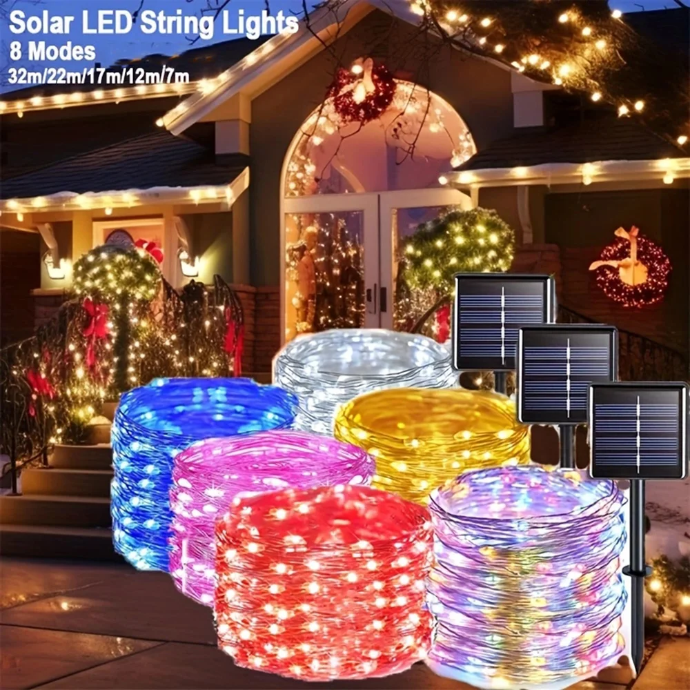 

Solar decorative light string, 8 lighting modes, IP65 waterproof, holiday garden gathering decorative light