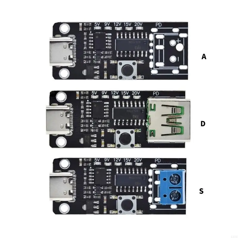 E28F Starters Board USB C  5V 9V 12V 15V 20V 28V 5A Adjustable Voltages  Power Starters Modules Type-C Female Input for Lab