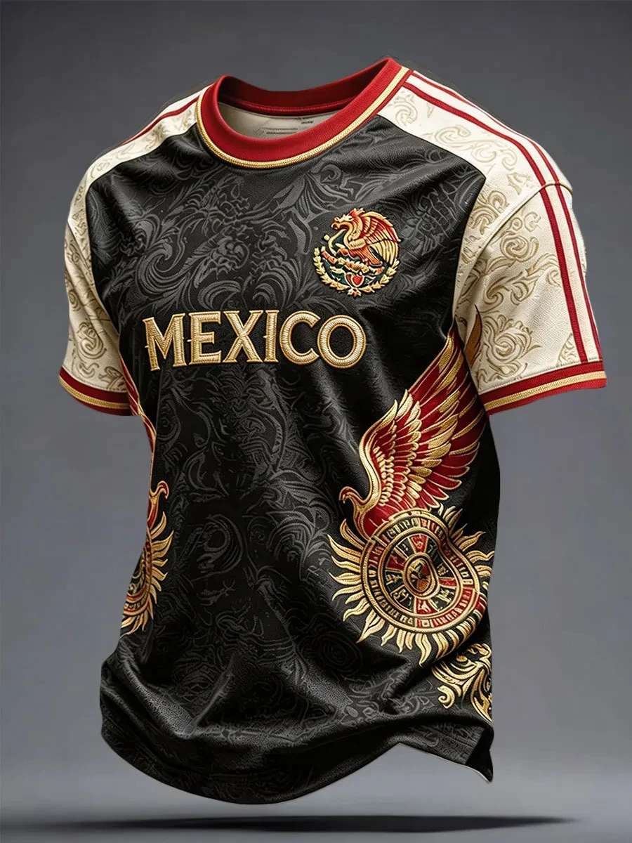 Mexico Style Graphic T Shirt Men Women 3D Printed Aztec Pattern Sports Jersey Short Sleeve Casual Top Quick Dry Outdoor Summer
