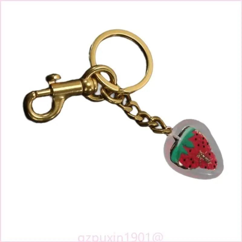 57qa Erdbeerschlüsselkettenanhänger Keyring Ornament Erdbeerbeutel Charme Schlüsselbund – Detail 1