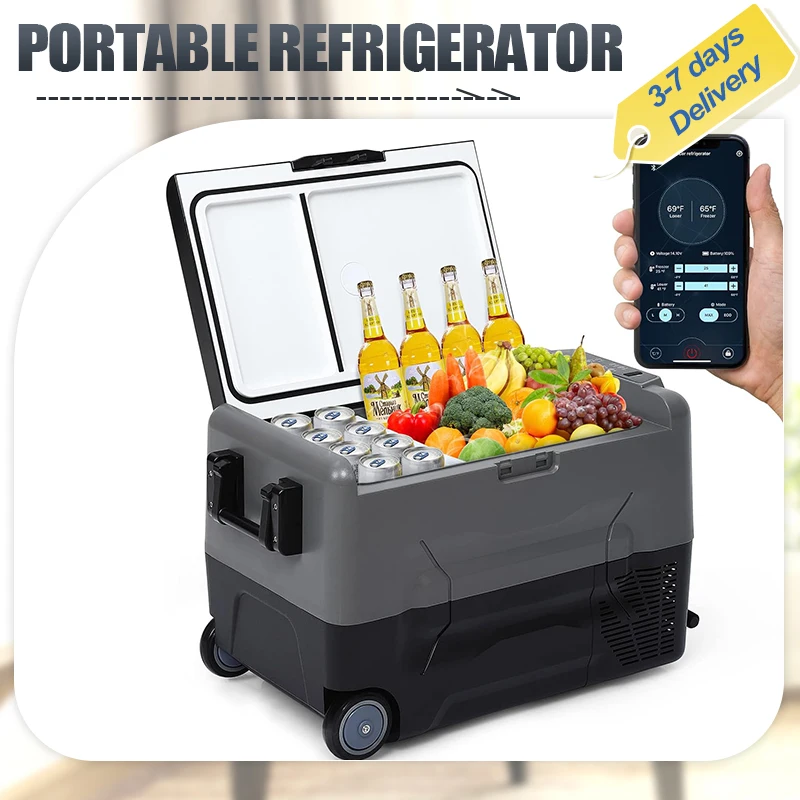 Portable Refrigerator,Dual Zone APP Control,35L Car Refrigerator Freezer Down to -20℃, for Camping Travel Outdoor or Home Use