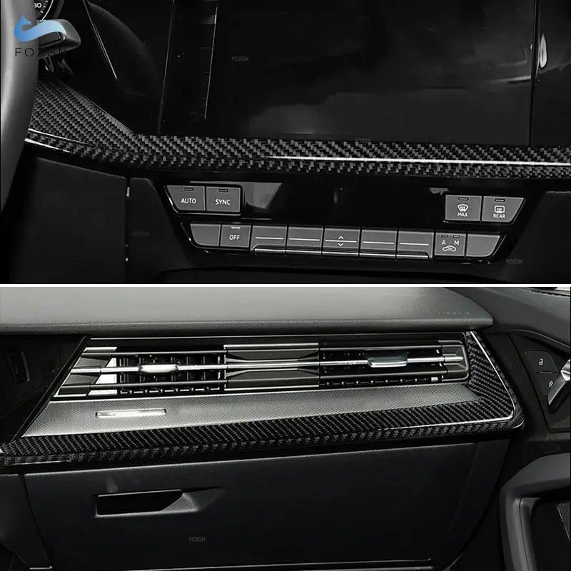 

4pcs Carbon Fiber Car Accessories Dashboard Panel Frame Decorative Trim Stickers For Audi A3 S3 8Y 2021 2022 2023 2024 2025