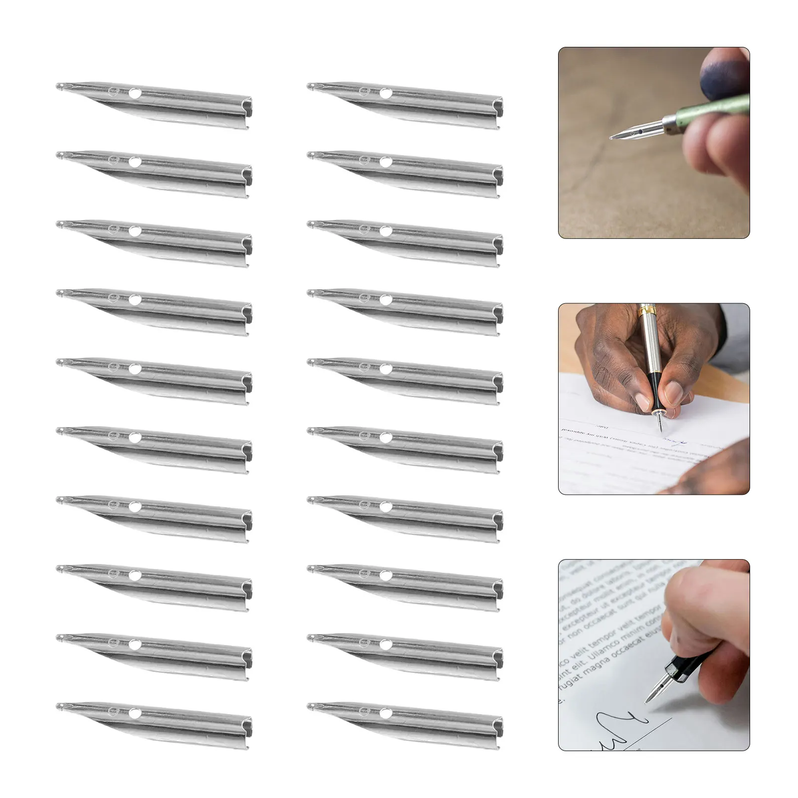 

20pcs Multifunctional Pen Tip 18.5# Fine Nibs Calligraphy Smooth Writing Metal Replacement Accessories