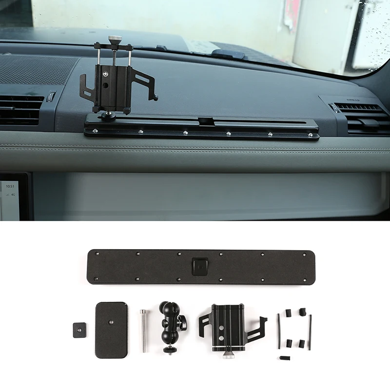 

For Land Rover Defender 110 2020-2021 Interior Dashboard Aluminum Alloy Mobile Phone Holder Navigation Bracket Auto Parts