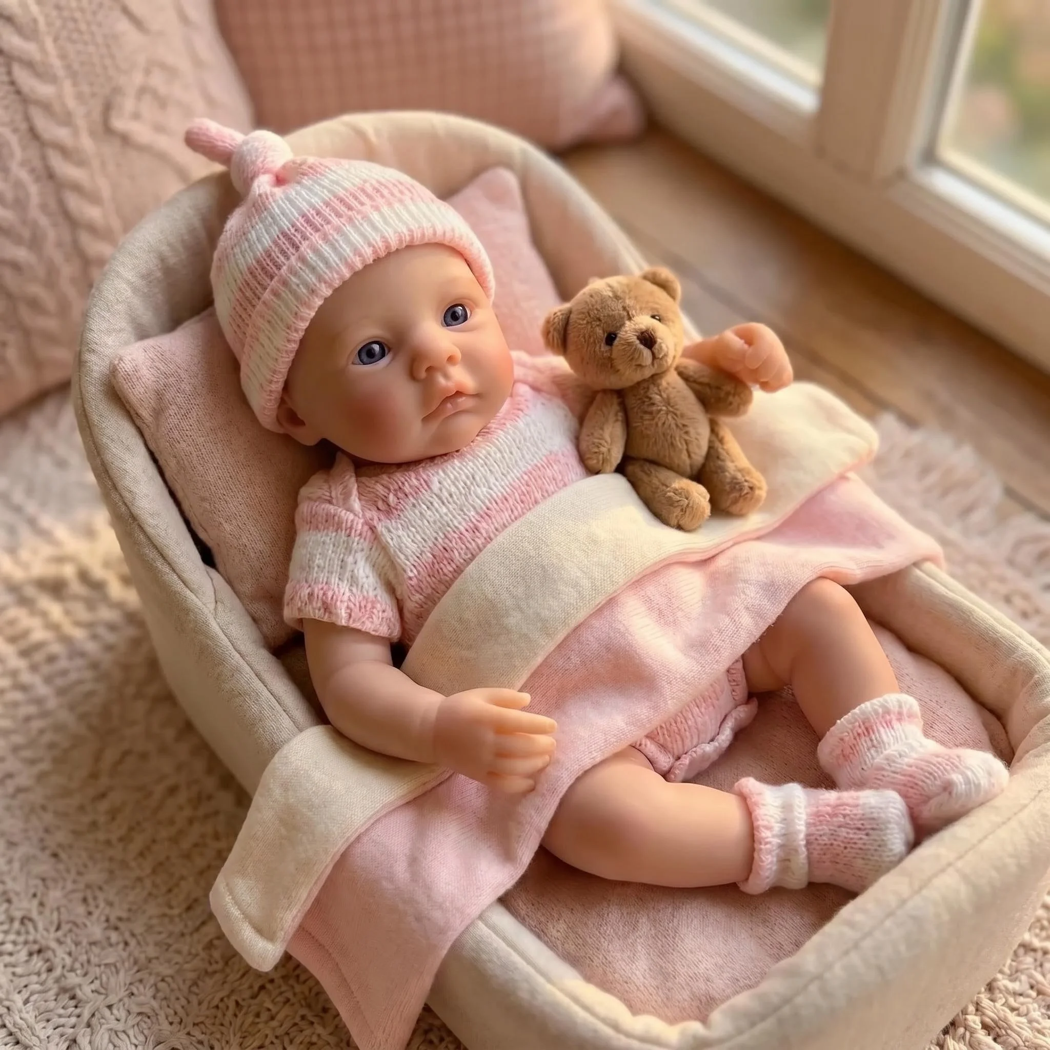 6Inch Handy Palm Mini Doll - Meadow NPK Full Solid Platinum Silicone Super Soft Flexible Elastic Toy with Matching Mini Cloth view 3