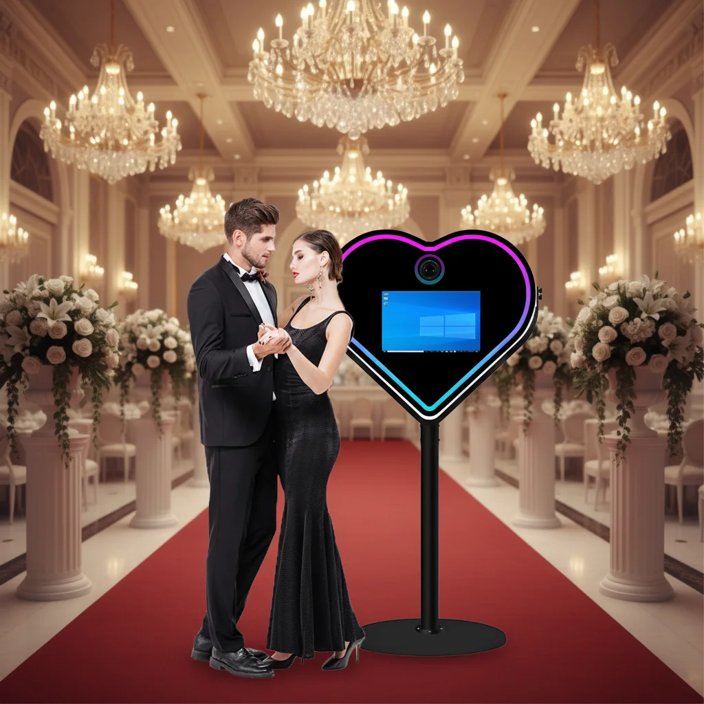 /With Printer And Camera With Touch For Party And Event/Goog Quality Heart Shape Wedding Selfie Magic Mirror Photo Booth
