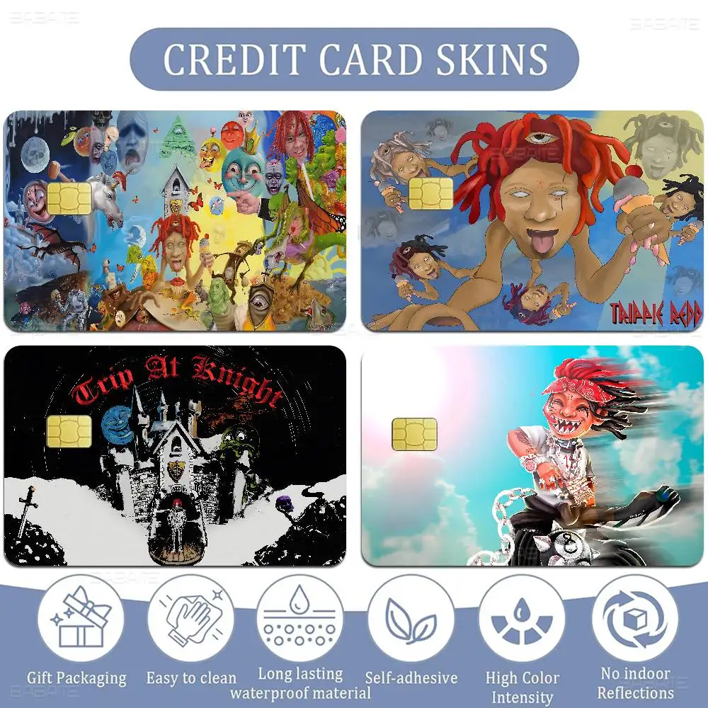 Rapper T-Trippie Funny R-Redd Anmie Sticker Film Skin Cover For Credit Card Debit Bank Card Front