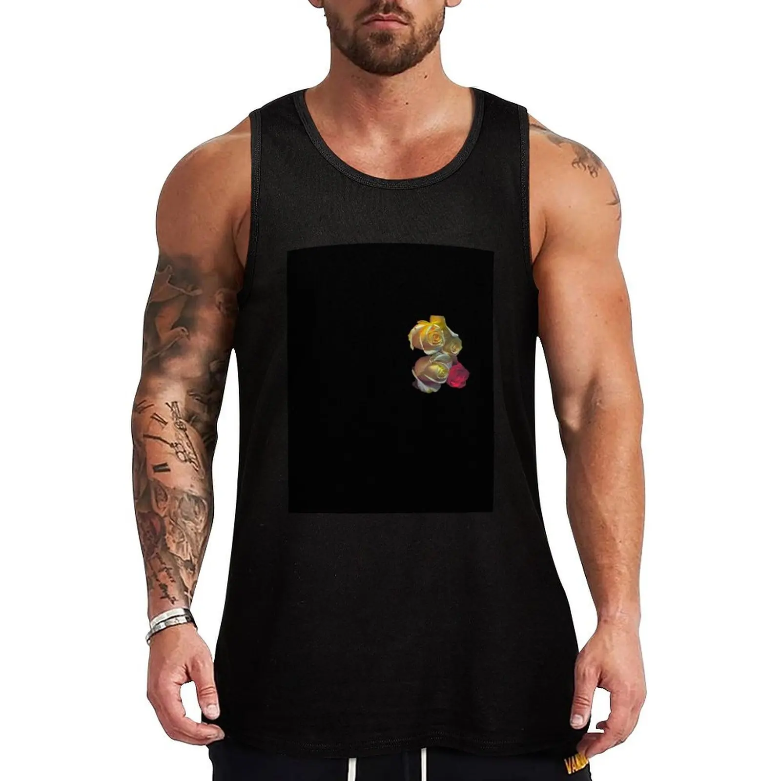 Roses Tank Top Neutral Print Tank Top Simple Graphic Sleeveless Wear