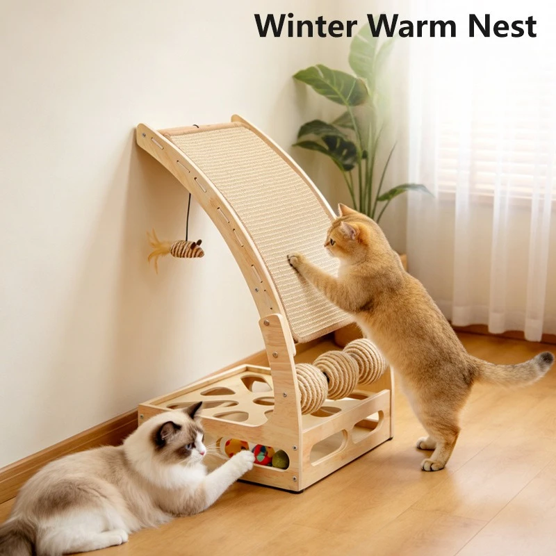 Multifunctional Cat Scratcher House Pet Toys Cat Tower Pet Accessories Cat Climbing Frame Scratching Post Wear-resistant