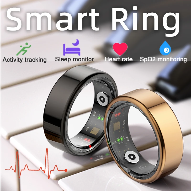 

R02 Smart Ring 2025 Мужские кольца для женщин Смартринговый монитор сердечного ритма Мультиспортивный режим Bluetooth Фитнес и трекер сна