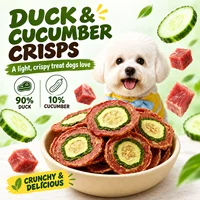 Duck Jerky Cucumber Chips Dog Treats, Crispy Meat Snacks, Slow Baked Training Rewards, Kibble Topper for Small Medium Large Dogs 1