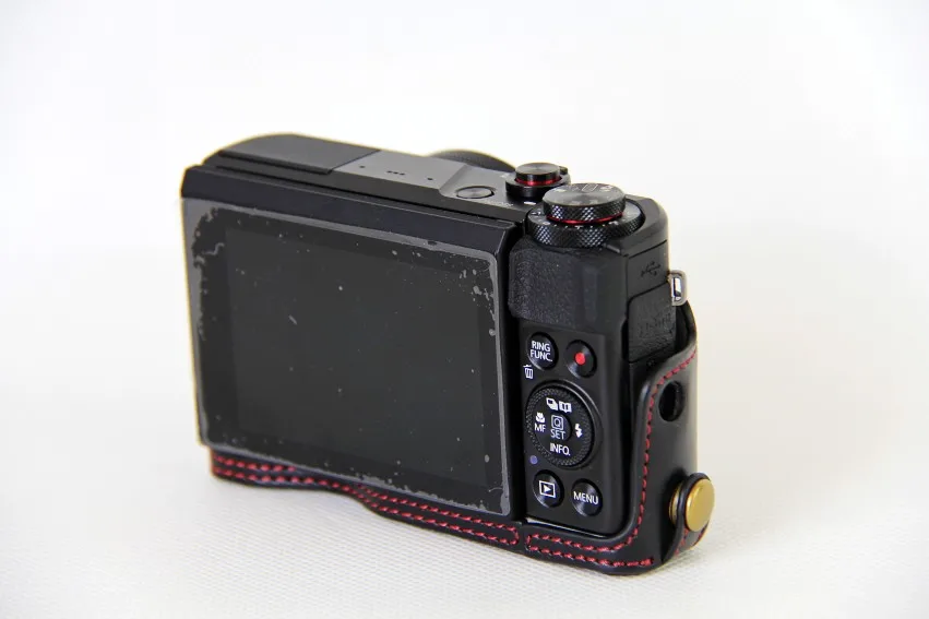 Prawdziwy skórzany pół futerał na aparat do canon PowerShot G7X Mark II