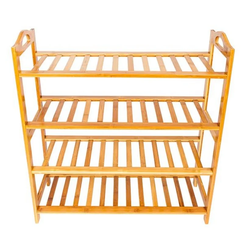 

Concise 12-Batten 4 Tiers Bamboo Shoe Rack Wood Shoe Rack Cabinets Shoes Storage Table Seating Bench Furniture Home Finished