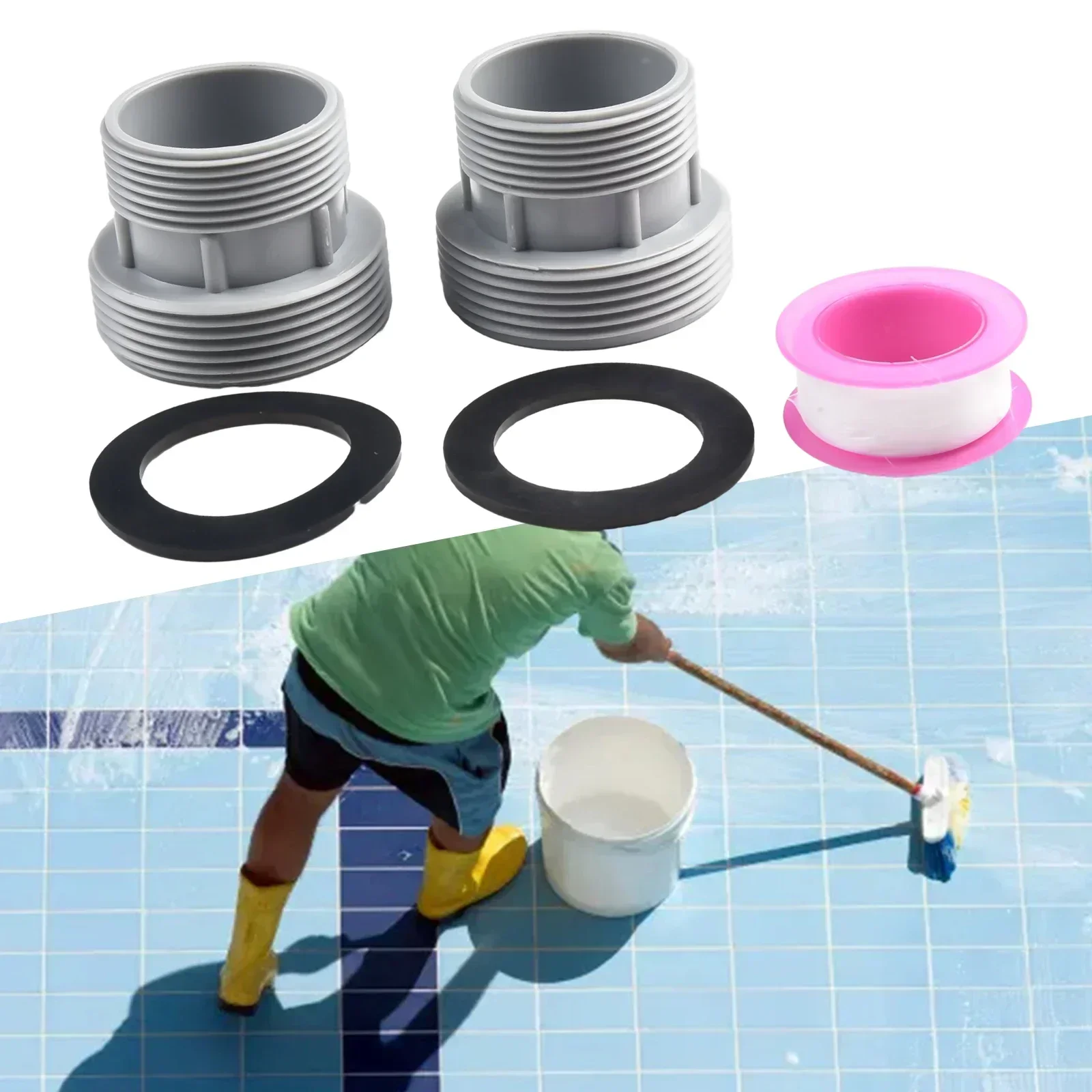 40mm To 1 1/2" Filter Hose Conversion Kit Above Ground Pool Adapter Connects Swimming Pool Hose Adapter Connection Nozzle
