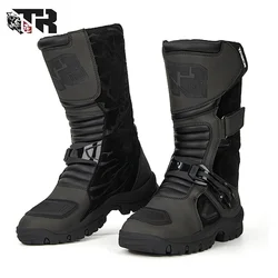 TR Motorcycle Riding Boots Men's Cowhide Waterproof Mid-Calf Boots for  Riding Perfect Motocross for All Seasons Motorbike Bota