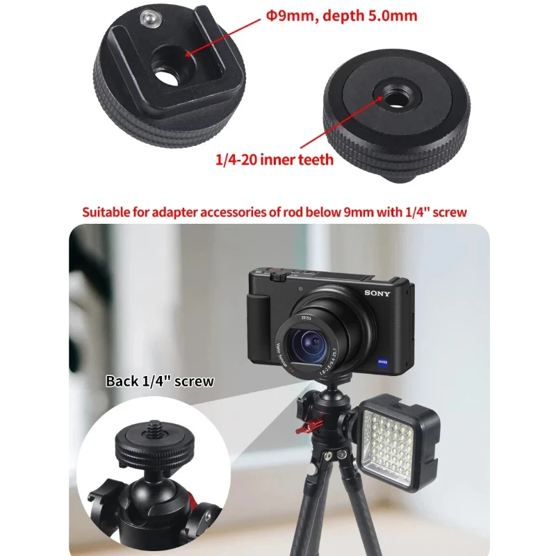 Kaltschuhhalterung 1/4 Zoll Schraubenadapter Taschenlampenhalter Gimbals Verlängerungshalterung DSLR Kamerakäfig Mikrofon Lichtstativanschluss