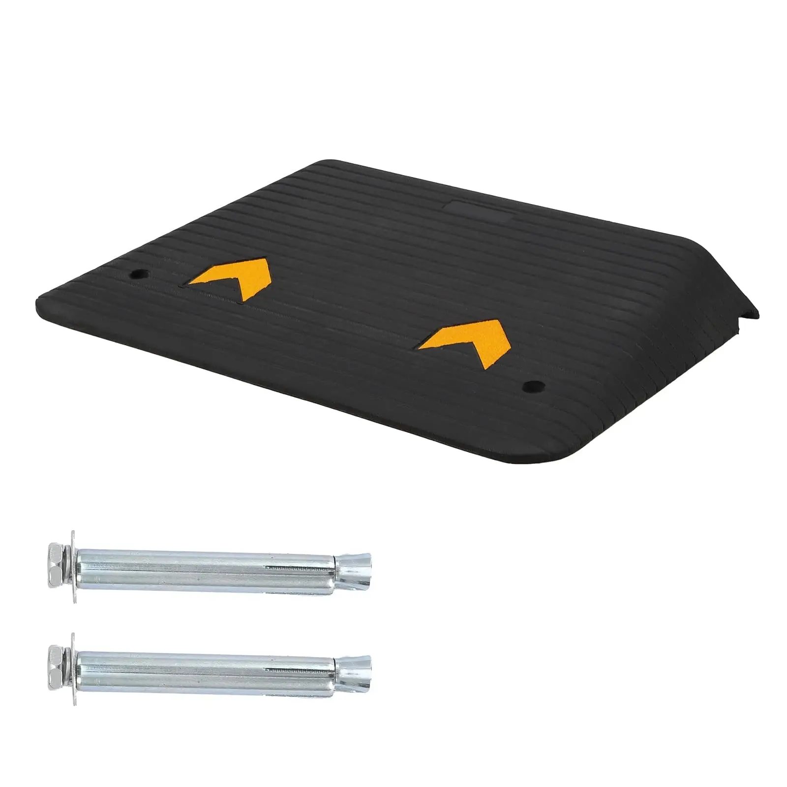 3.5" Rubber Threshold Ramp, 33,000 lbs Capacity Heavy Duty Wheelchair Ramp With Non-Slip Surface For Scooters and Cars