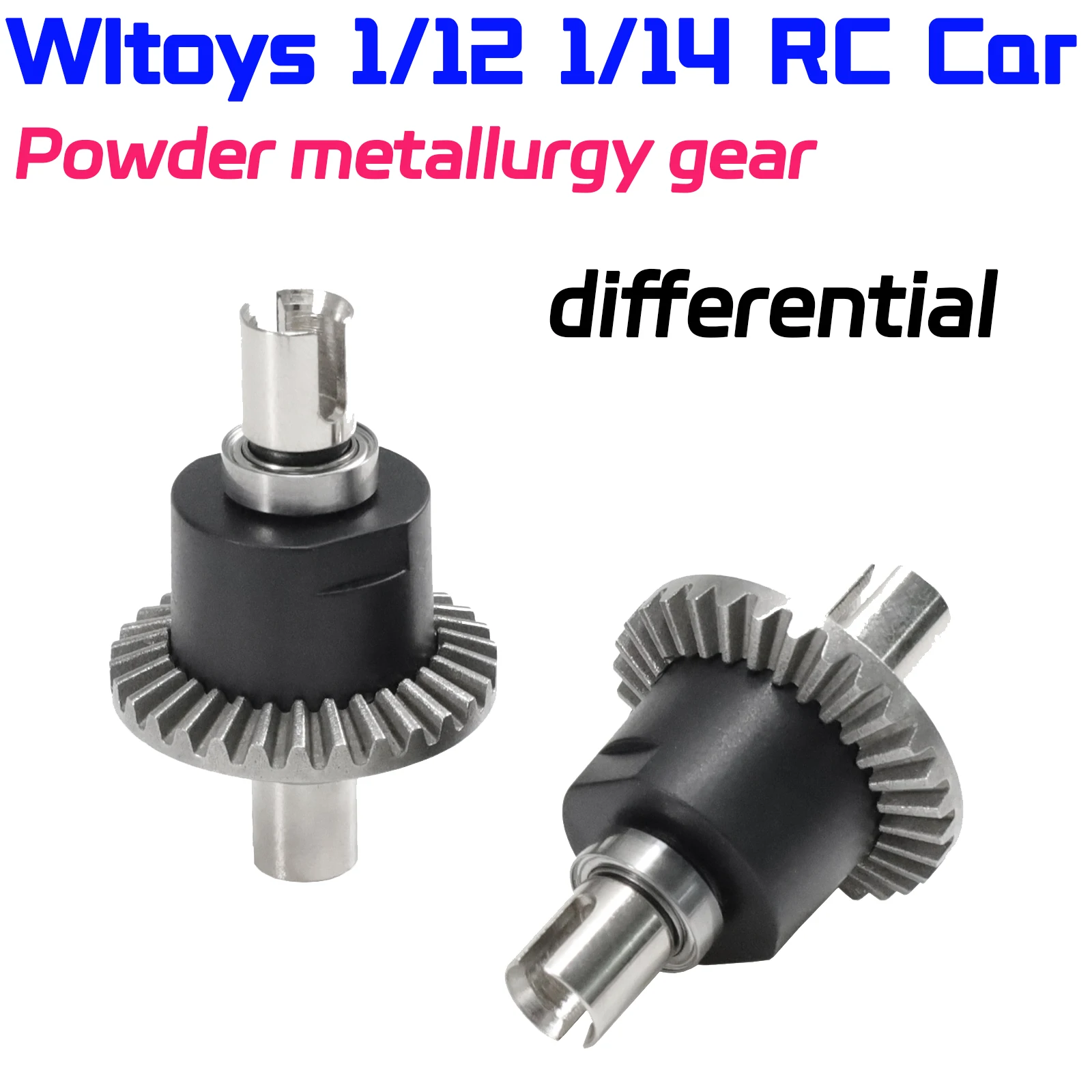 Diferencial de engranajes de metalurgia de polvo para Wltoys 144010, 144001, 02, 016, 124017-16-18, 124019, accesorios de mejora para coches RC