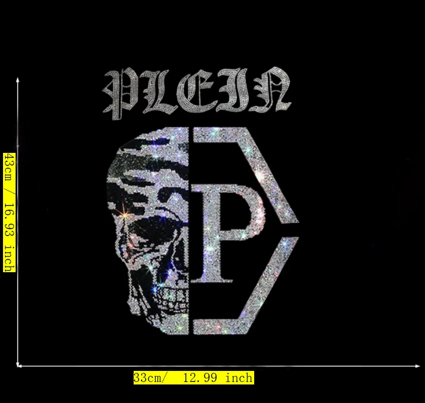 

Skull design Stamping rhinestone Sticker Decorative DIY Clothing Accessory with Plastic Material