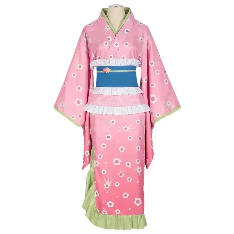 Moda Kanroji Mitsuri Cosplay disfraz rosa kimono vestido trajes Halloween carnaval fiesta disfraz mujeres Suitsx;8's,6;