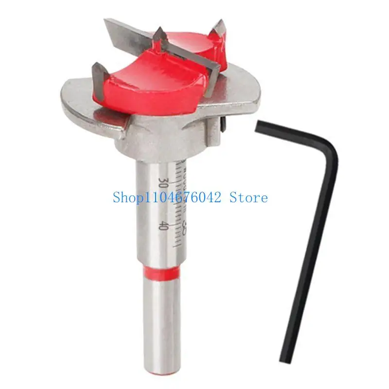 652F Cabinet Hinge Hole Opener 35mm Woodworking Positioning Drill Bit Adjustable Hole Opener for Eterboard Hinge Pipe