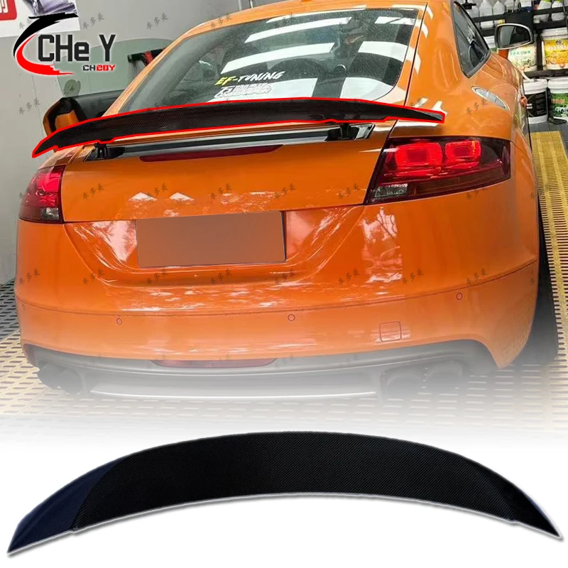 Rear Trunk Spoiler Wing for Audi TT 8J MK2 TTS TT RS Coupe Convertible 2 Door 2008-2014 Rear Trunk Spoiler Wing Lip Carbon Fiber