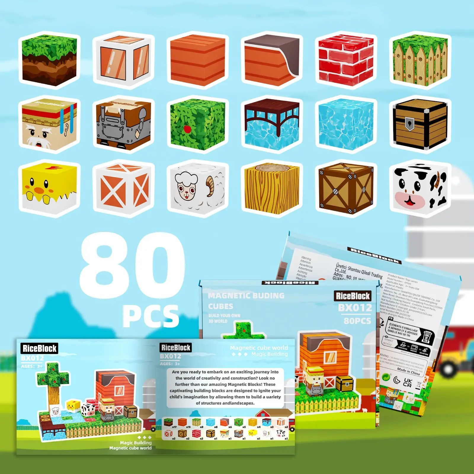 Creative Magnetic Building Block World Gift Puzzle Assembly Magnet Toy for Children's Birthday Present