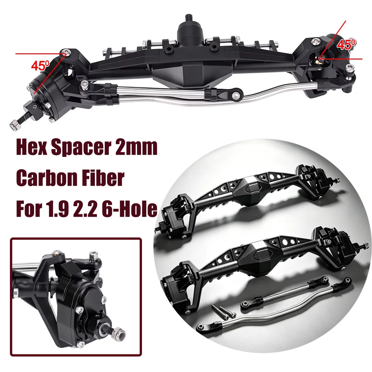 Axial Capra 1/10 Plastic Portal Axles Front & Rear – UTB Currie F9 1.9 Trail Buggy Upgrade Parts